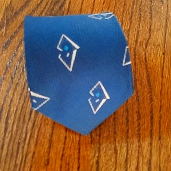 Valentino Repp Vintage All silk Handmade Designer's Italian Blue Men's Necktie - Picture 4 of 7